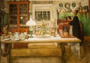 Se préparer pour un jeu - Carl Larsson